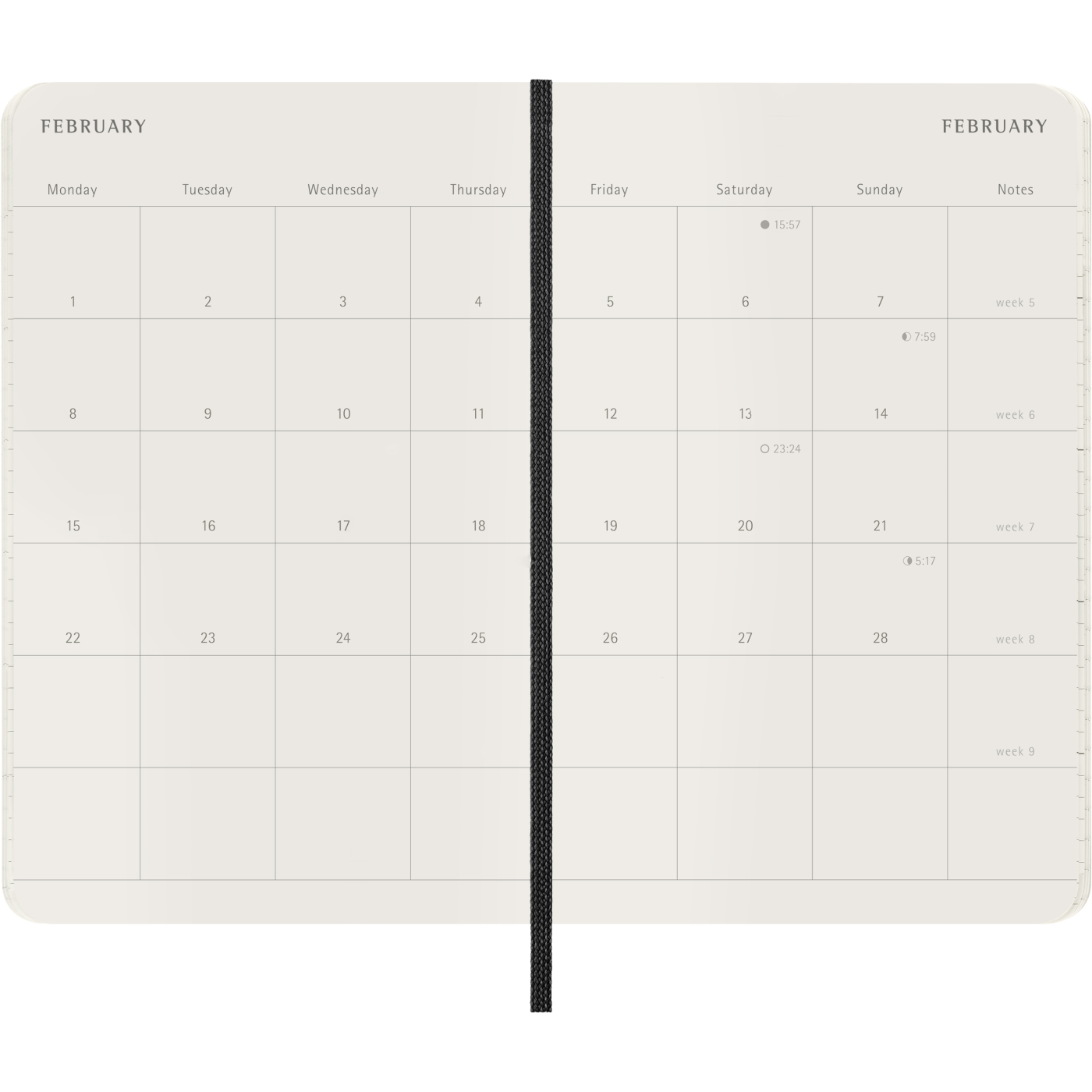 Kalenteri 12M Monthly 2027 Softcover XL Black