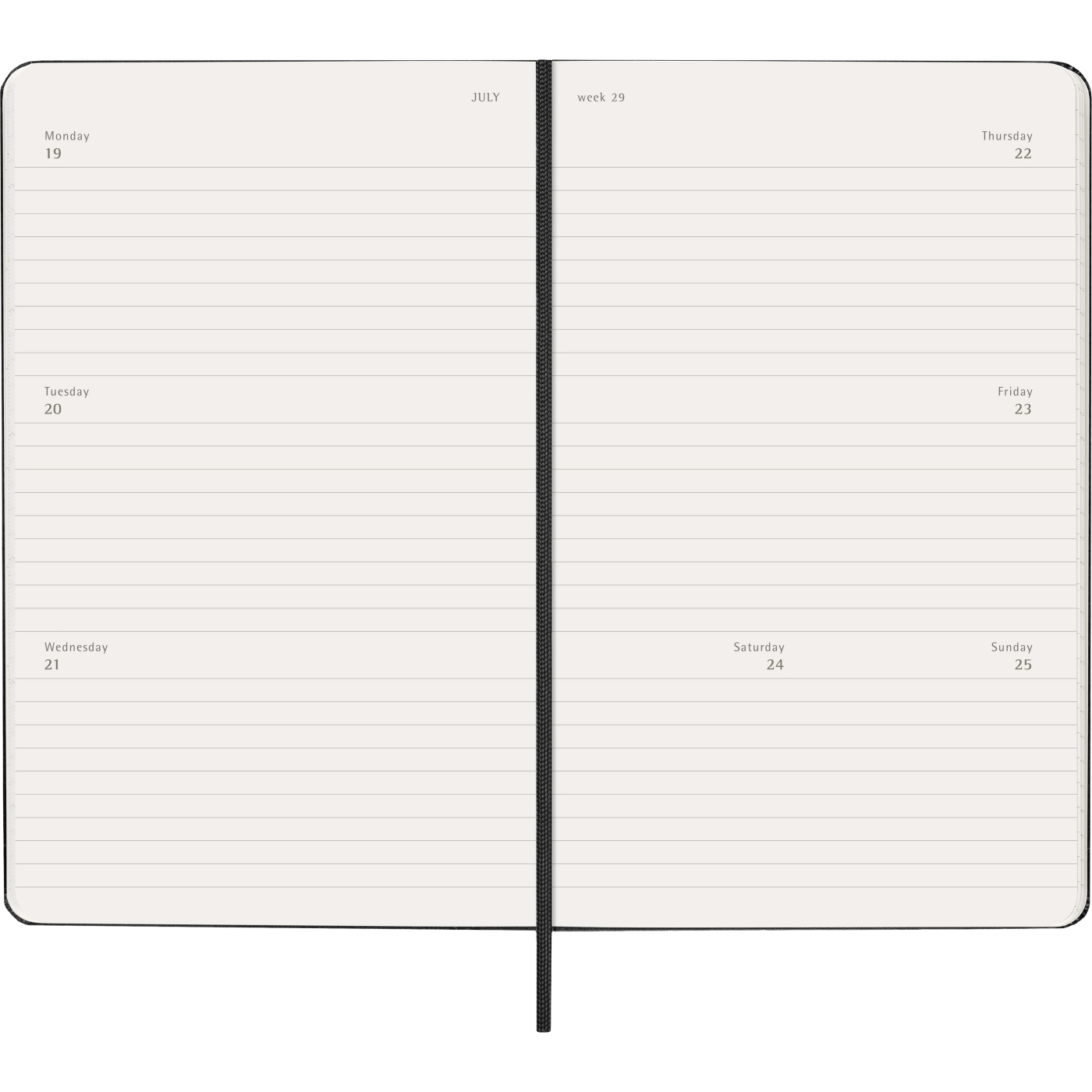 Kalenteri 12M Weekly Horizontal 2027 Hardcover Large Black 