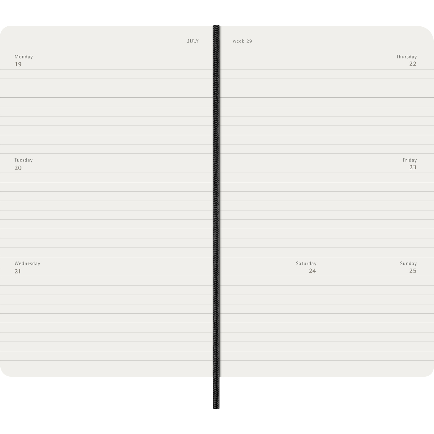 Kalenteri 12M Weekly Horizontal 2027 Softcover Large Black
