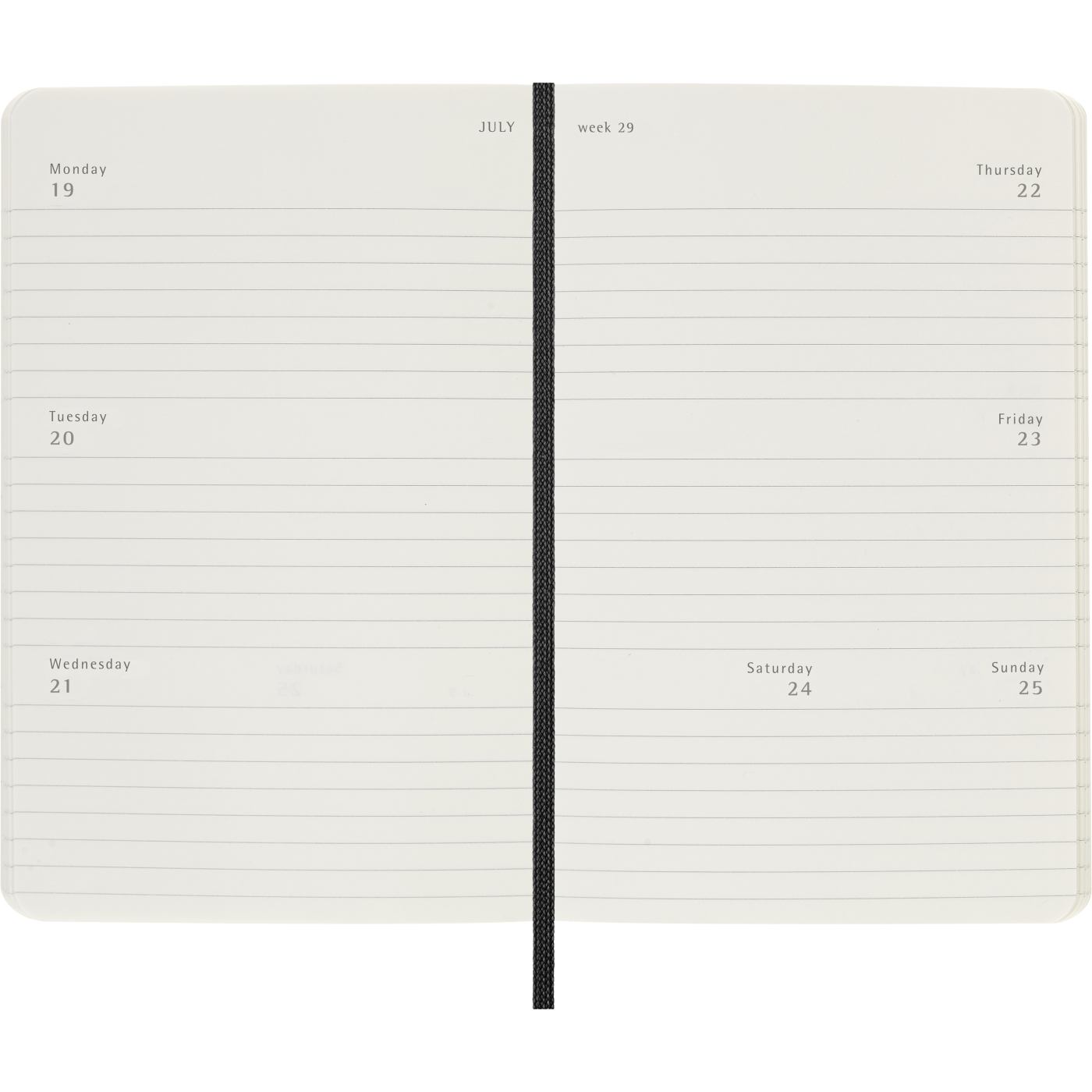 Kalenteri 12M Weekly Horizontal 2027 Softcover Pocket Black 