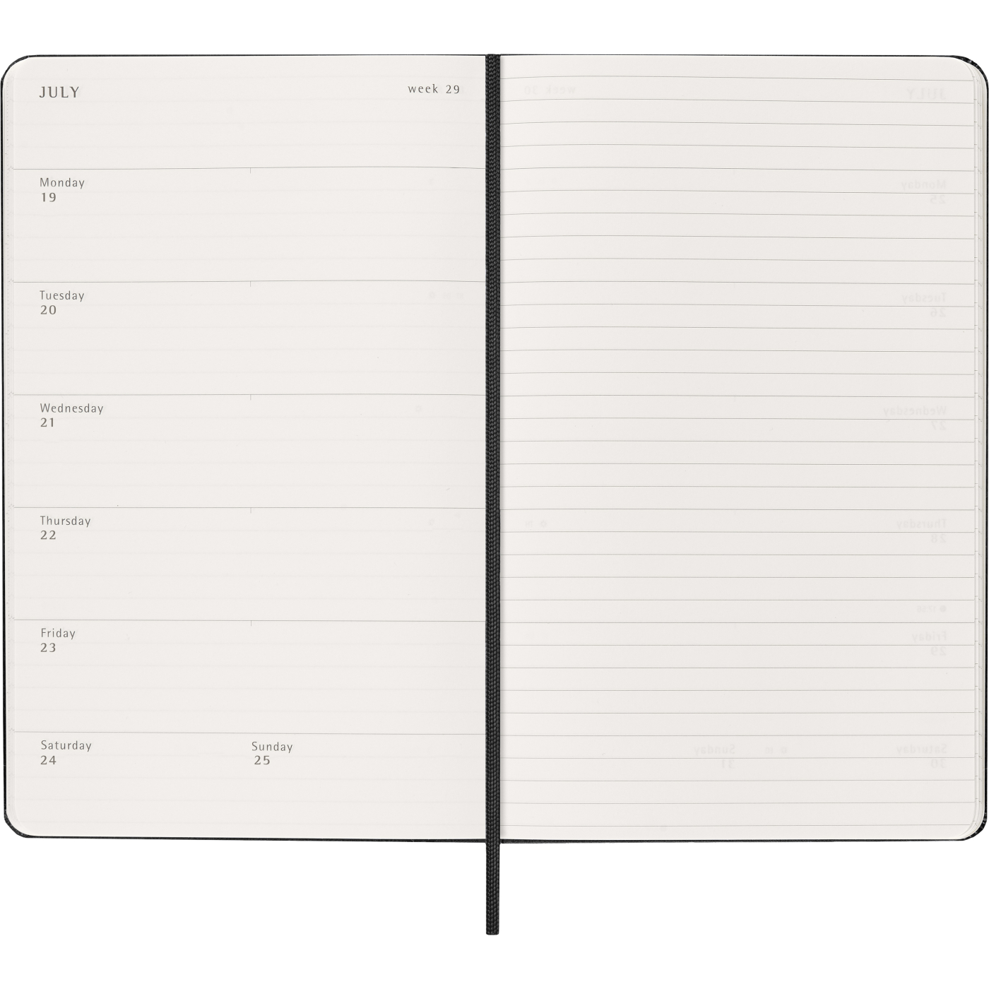 Kalenteri 12M Weekly Notebook 2027 Hardcover Large Black 