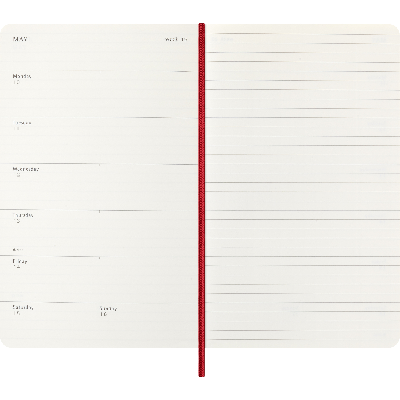 Kalenteri 12M Weekly Notebook 2027 Softcover Large Red 