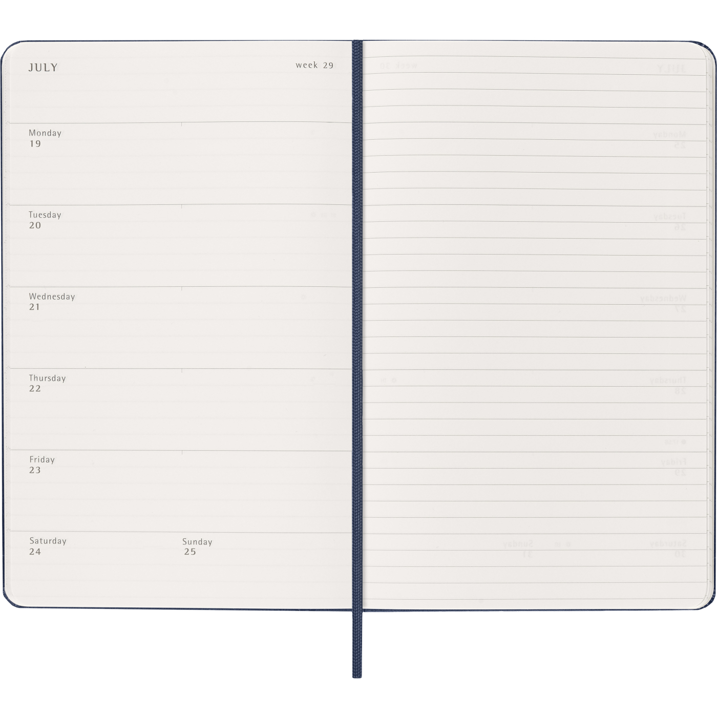 Kalenteri 12M Weekly Notebook 2027 Hardcover Large Sapphire Blue 