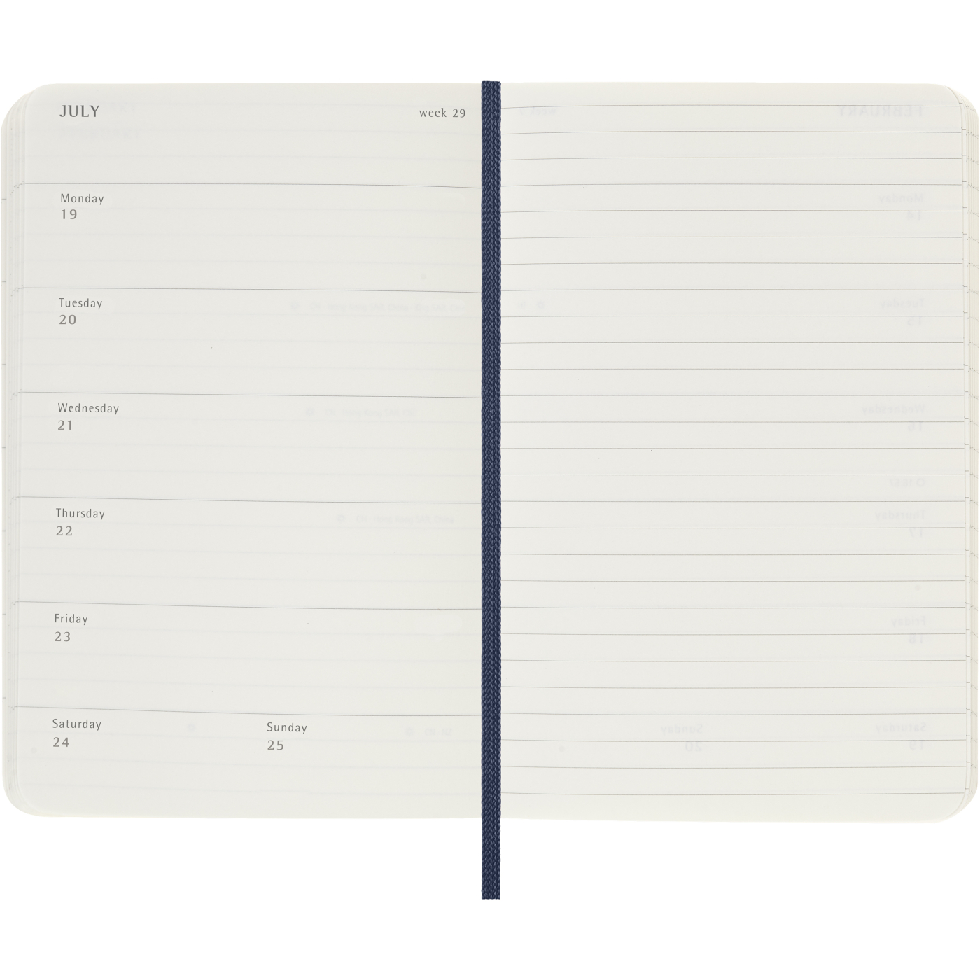 Kalenteri 12M Weekly Notebook 2027 Softcover Pocket Sapphire Blue 
