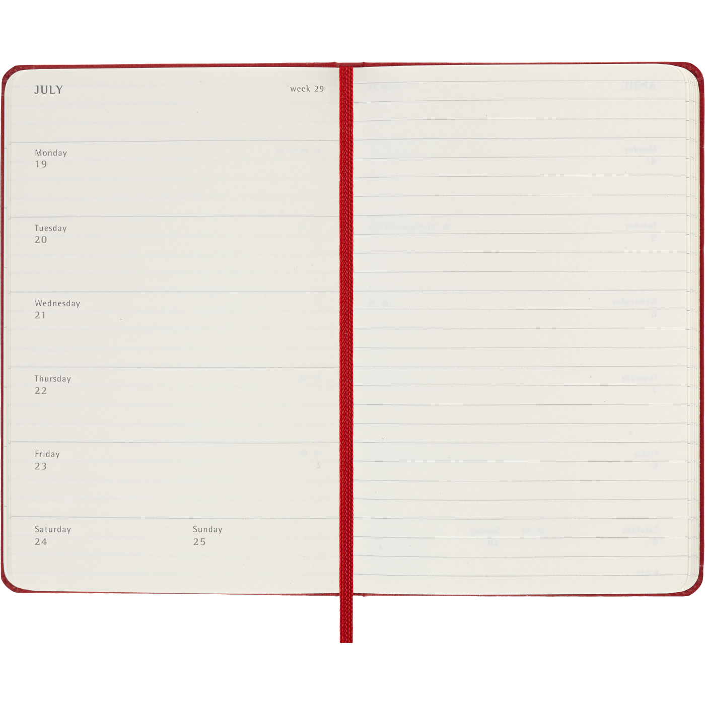 Kalenteri 12M Weekly Notebook 2027 Hardcover Pocket Red 