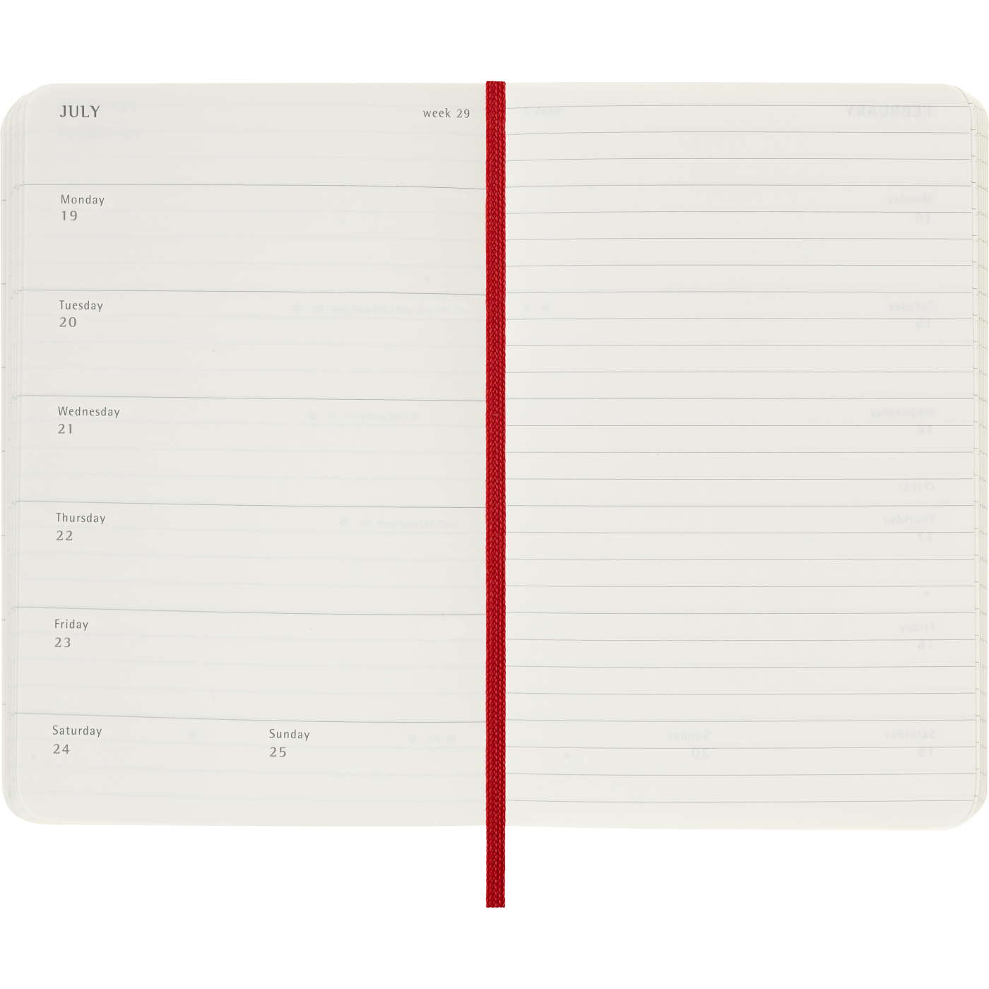 Kalenteri 12M Weekly Notebook 2027 Softcover Pocket Red 