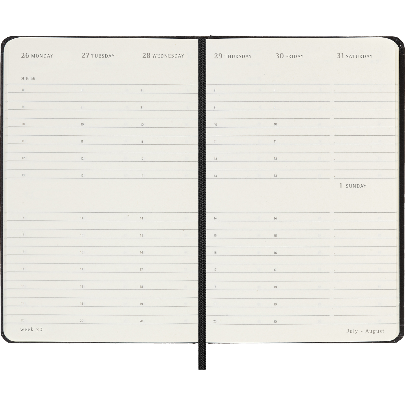 Kalenteri 12M Weekly Vertical 2027 Hardcover Pocket Black 