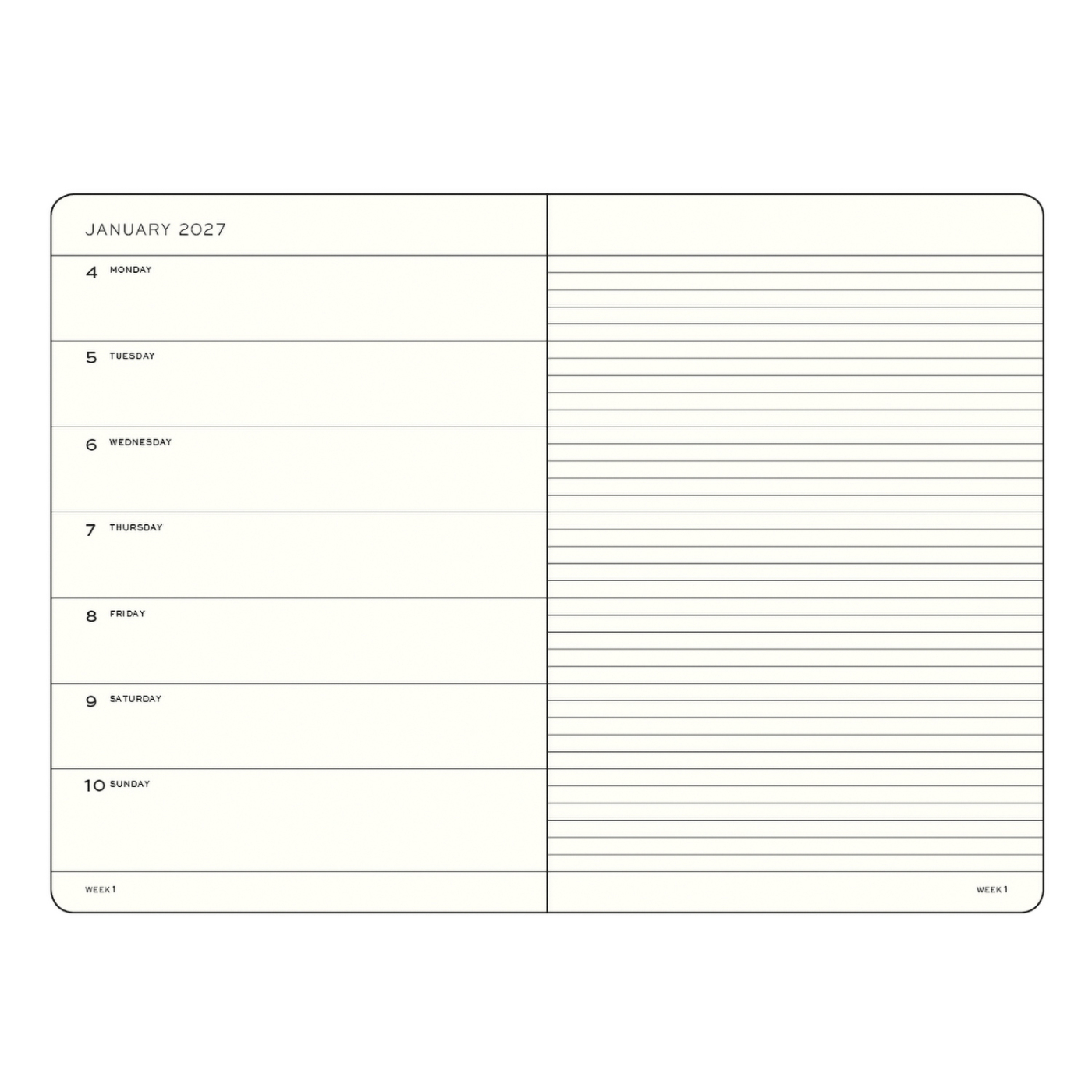 Kalenteri Weekly Planner & Notebook 2026 A5 Lilac
