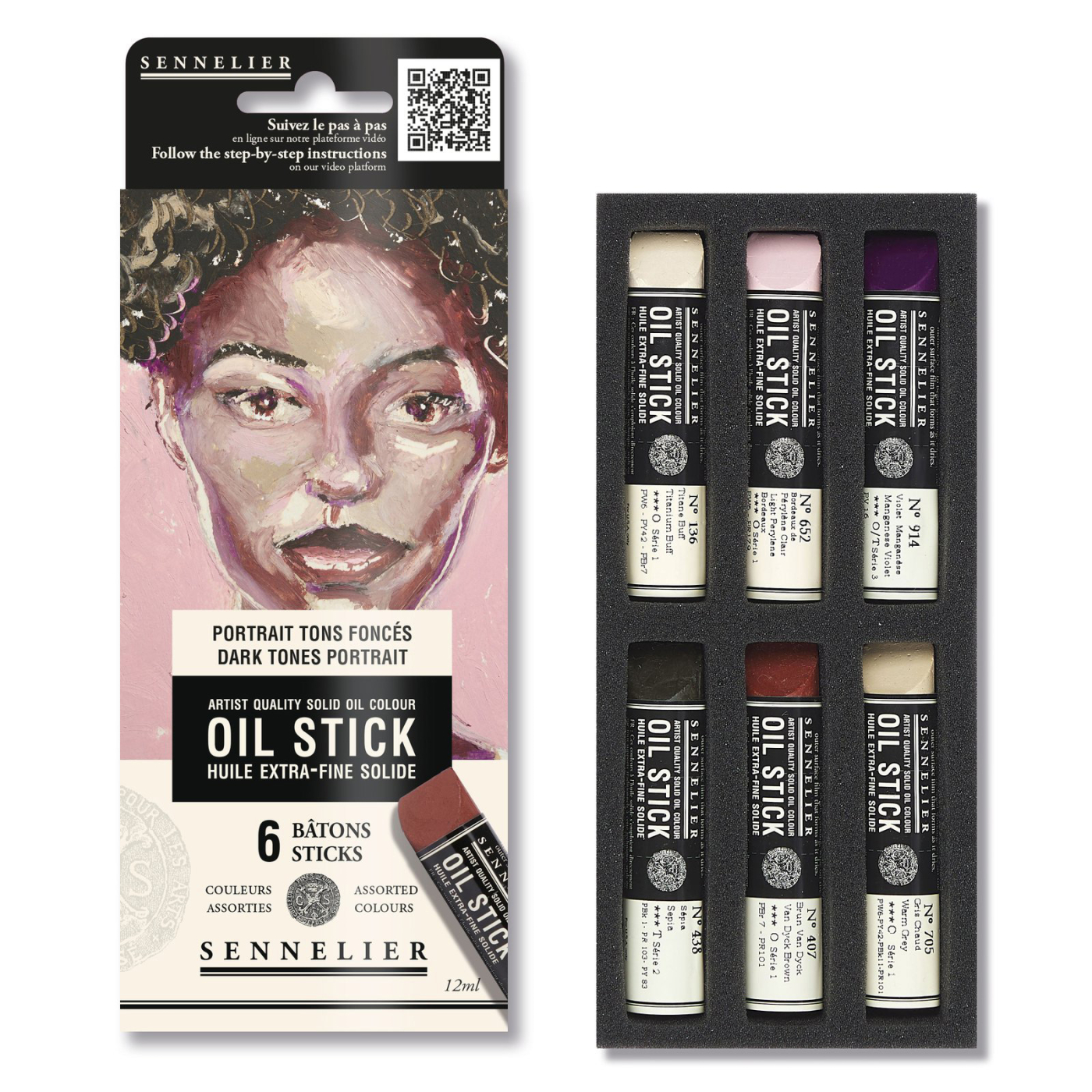 Oil Stick Mini 6-setti Dark tones Portrait