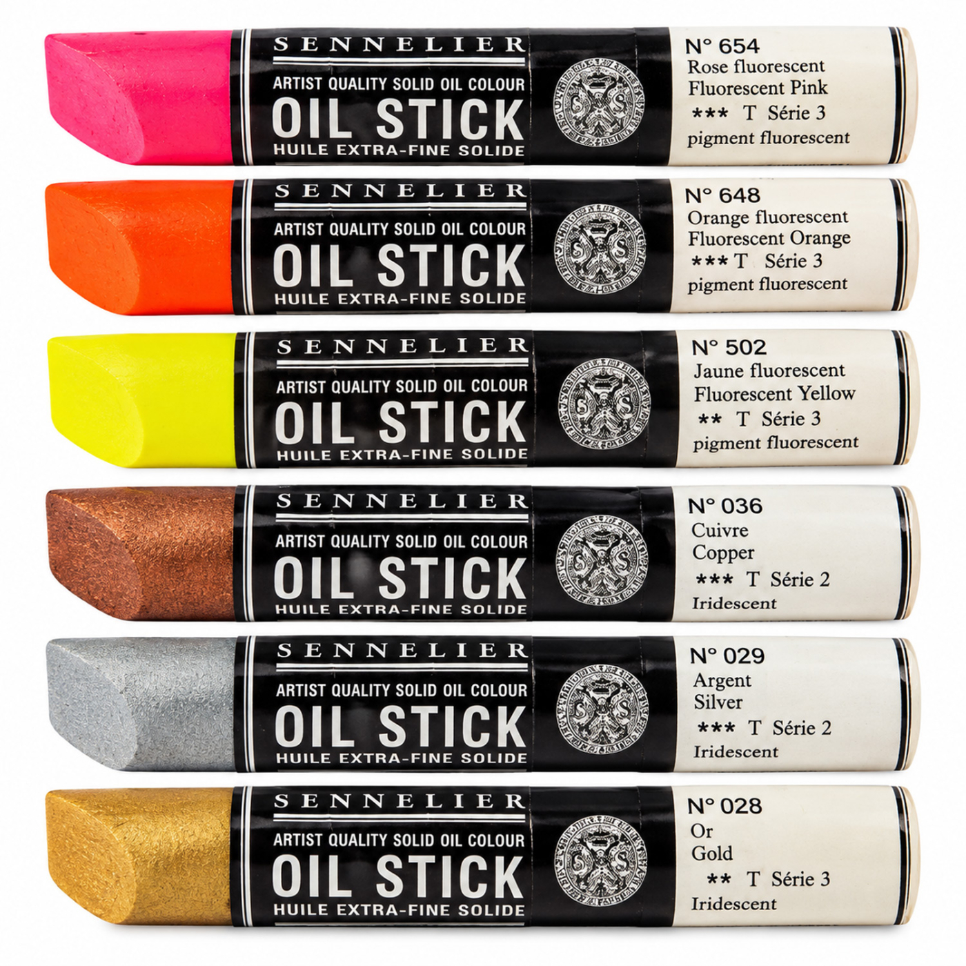 Oil Stick Flurescent & Metallics 6-setti