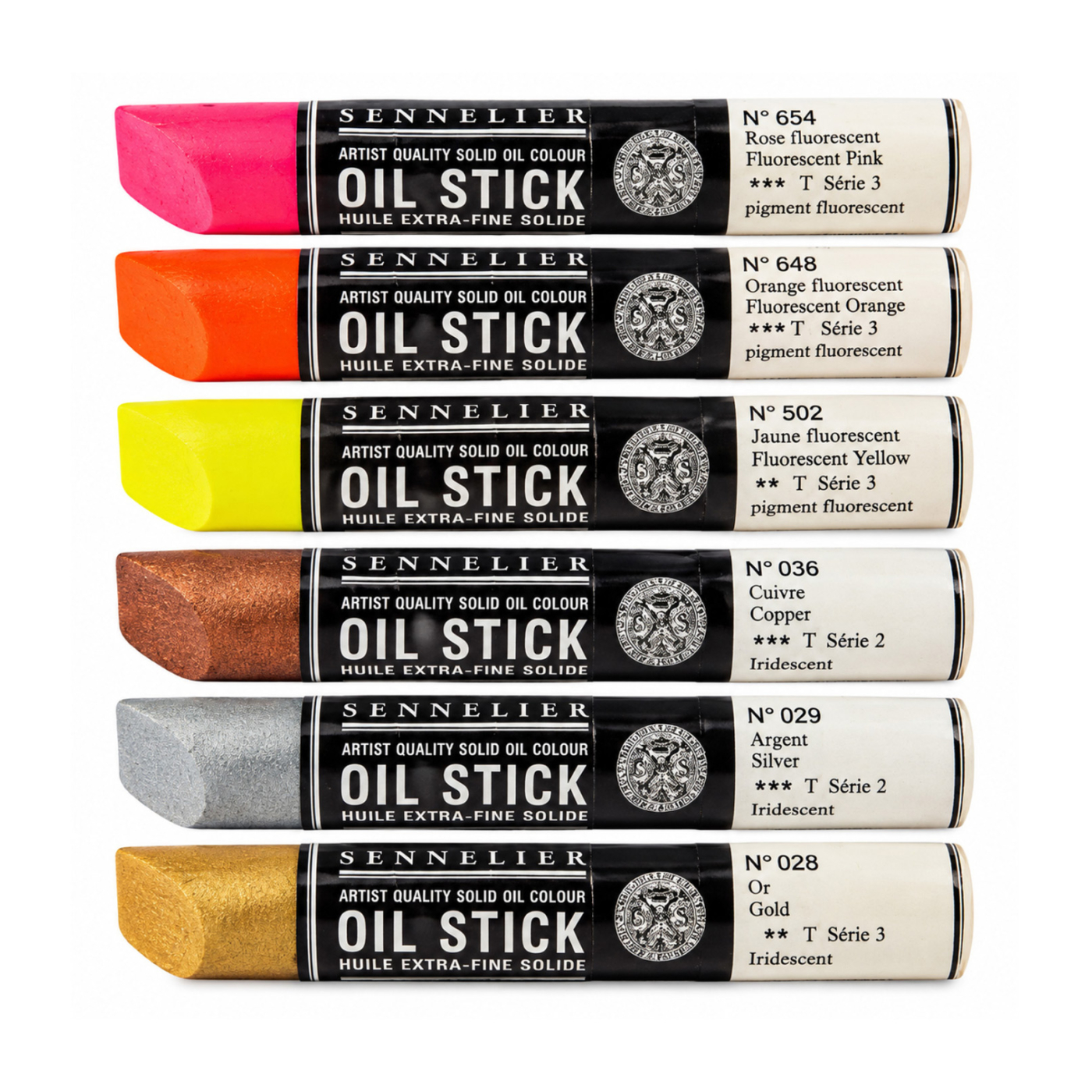 Oil Stick Flurescent & Metallics 6-setti