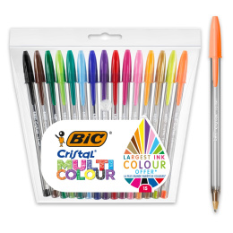 Cristal Multicolor Kuulakärkikynä 15-setti ryhmässä Kynät / Kirjoittaminen / Mustekynät @ Pen Store (100233)