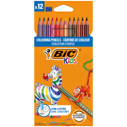 Kids Evolution Stripes Värikynät 12-setti (5 vuota+) ryhmässä Kids / Lastenkynät / Lasten värikynät @ Pen Store (100244)