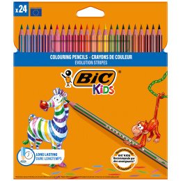 Kids Evolution Stripes Värikynät 24-setti (5 vuota+) ryhmässä Kids / Lastenkynät / Lasten värikynät @ Pen Store (100245)