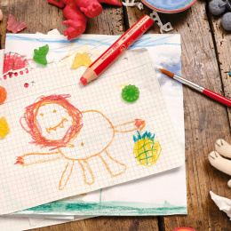 Woody 3-in-1 Värikynät 6-setti + teroitin (3v+) ryhmässä Kids / Lastenkynät / Lasten värikynät @ Pen Store (100443)