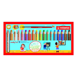 Woody 3-in-1 Värikynät 18-setti + teroitin ja sivellin (3v +) ryhmässä Kids / Lastenkynät / Lasten värikynät @ Pen Store (100445)