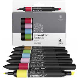 ProMarker 6-setti Mid tones ryhmässä Kynät / Taiteilijakynät / Maalitussit @ Pen Store (100542)