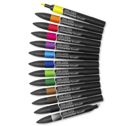 Brush Marker 12-setti + blender (setti 1) ryhmässä Kynät / Taiteilijakynät / Maalitussit @ Pen Store (100557)