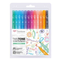 TwinTone Marker Pastelli 12 kpl ryhmässä Kynät / Taiteilijakynät / Tussit @ Pen Store (101104)