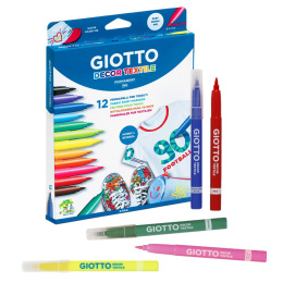Tekstiilikynät Decor Textile 12-setti ryhmässä Askartelu ja Harrastus / Värit / Kangasvärit ja -kynät @ Pen Store (101594)