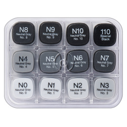 Classic 12-setti Neutral Gray ryhmässä Kynät / Taiteilijakynät / Maalitussit @ Pen Store (103319)