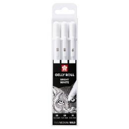 Gelly Roll Basic Valkoinen 3 kpl ryhmässä Kynät / Kirjoittaminen / Geelikynät @ Pen Store (103538)