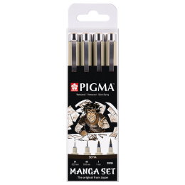 Pigma Sepia Manga 4-setti ryhmässä Kynät / Kirjoittaminen / Geelikynät @ Pen Store (103540)