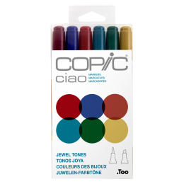 Ciao 6 kpl Jewel tones ryhmässä Kynät / Taiteilijakynät / Maalitussit @ Pen Store (103870)