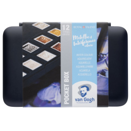 Pocket Box Akvarelliväri 12-setti Metallic ryhmässä Taiteilijatarvikkeet / Taiteilijavärit / Akvarellivärit @ Pen Store (104064)