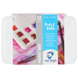 Pocket Box Akvarellivärit Pinkki & Violetti 12-setti ryhmässä Taiteilijatarvikkeet / Värit / Akvarellivärit @ Pen Store (104066)