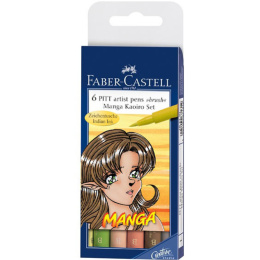 PITT Artist Brush 6-setti Manga Kaoiro ryhmässä Kynät / Taiteilijakynät / Tussit @ Pen Store (105146)