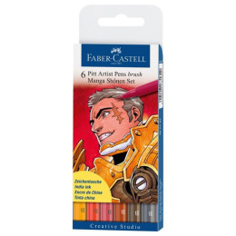 PITT Artist Brush 6-setti Manga Shonen ryhmässä Kynät / Taiteilijakynät / Tussit @ Pen Store (105148)