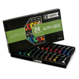 Akryylimaalisetti Campus 24x21ml Tuubia ryhmässä Taiteilijatarvikkeet / Taiteilijavärit / Akryylivärit @ Pen Store (107971)