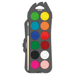 Color Peps Akvarelliiväri 12-setti + Sivellin (3 vuota+) ryhmässä Kids / Lasten askartelu ja värit / Lasten maali / Vesivärit lapsille / Vesiväri @ Pen Store (108763)