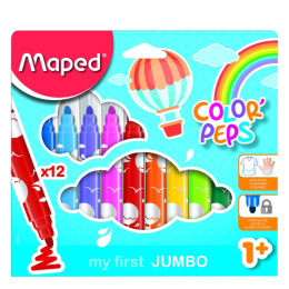 Color Peps Tussikynät Jumbo 12-setti (1 vuota+) ryhmässä Kids / Lastenkynät / Lasten tussit @ Pen Store (108771)