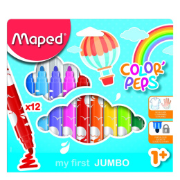 Color Peps Tussikynät Jumbo 12-setti (1 vuota+) ryhmässä Kids / Lastenkynät / Lasten tussit @ Pen Store (108771)