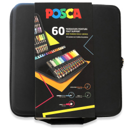 Posca Marker 60-setti Rubbercase ryhmässä Kynät / Taiteilijakynät / Maalitussit @ Pen Store (110397)