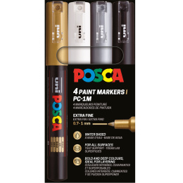 Posca PC-1MC Metallic 4-setti ryhmässä Kynät / Taiteilijakynät / Maalitussit @ Pen Store (110420) Posca PC-1MC Metallic 4-setti ryhmässä Kynät / Taiteilijakynät / Maalitussit @ Pen Store (110420)