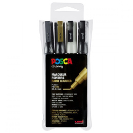 Posca PC-3M Metallic 4-setti ryhmässä Kynät / Taiteilijakynät / Maalitussit @ Pen Store (110421)