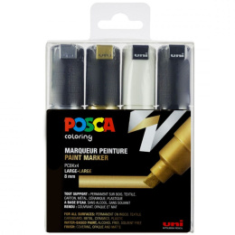 Posca PC-8K Metallic 4-setti ryhmässä Kynät / Taiteilijakynät / Maalitussit @ Pen Store (110422)