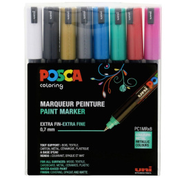 Posca PC-1MR Metallic Colours 8-setti ryhmässä Kynät / Taiteilijakynät / Maalitussit @ Pen Store (110432)