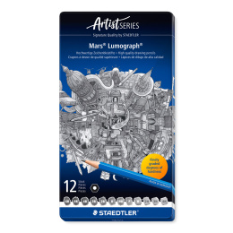 Mars Lumograph 12-setti Design ryhmässä Taiteilijatarvikkeet / Liidut ja lyijyt / Grafiitti ja lyijyt @ Pen Store (110871)