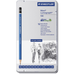 Mars Lumograph 12-setti Sketching ryhmässä Taiteilijatarvikkeet / Liidut ja lyijyt / Grafiitti ja lyijyt @ Pen Store (110872)
