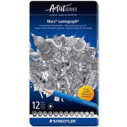 Mars Lumograph 12-setti Sketching ryhmässä Taiteilijatarvikkeet / Liidut ja lyijyt / Grafiitti ja lyijyt @ Pen Store (110872)