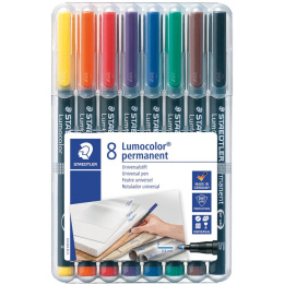 8 kpl Lumocolor permanent Fine ryhmässä Kynät / Toimisto ja merkkaus / Merkkauskynät @ Pen Store (111073)