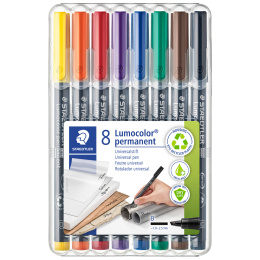 8 kpl Lumocolor permanent Broad ryhmässä Kynät / Toimisto ja merkkaus / Merkkauskynät @ Pen Store (111075)