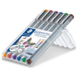 Pigment Liner Color 0.3 mm 6-setti ryhmässä Kynät / Kirjoittaminen / Finelinerit @ Pen Store (111208)