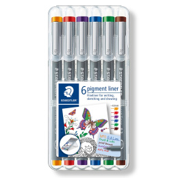 Pigment Liner Color 0.3 mm 6-setti ryhmässä Kynät / Kirjoittaminen / Finelinerit @ Pen Store (111208)