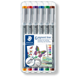 Pigment Liner Color 0.5 mm 6-setti ryhmässä Kynät / Kirjoittaminen / Finelinerit @ Pen Store (111221)