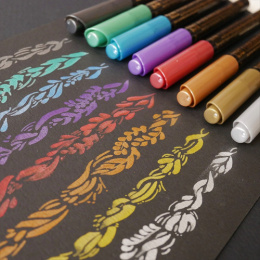 Fudebiyori 8-­kpl Metallic ryhmässä Kynät / Taiteilijakynät / Sivellinkynät @ Pen Store (111859)